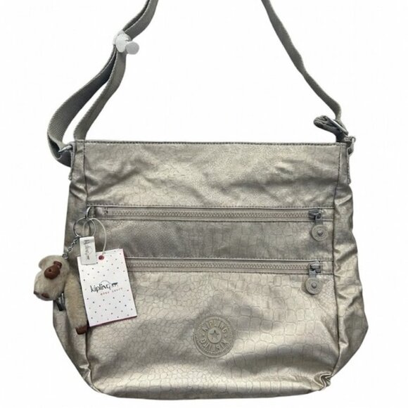 NWT Kipling Zelenka GM Metallic Crossbody Bag - Champagne Gold